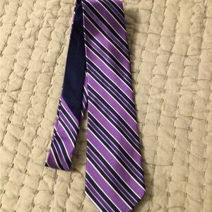 Elegant Purple and Navy Striped Men's Tie